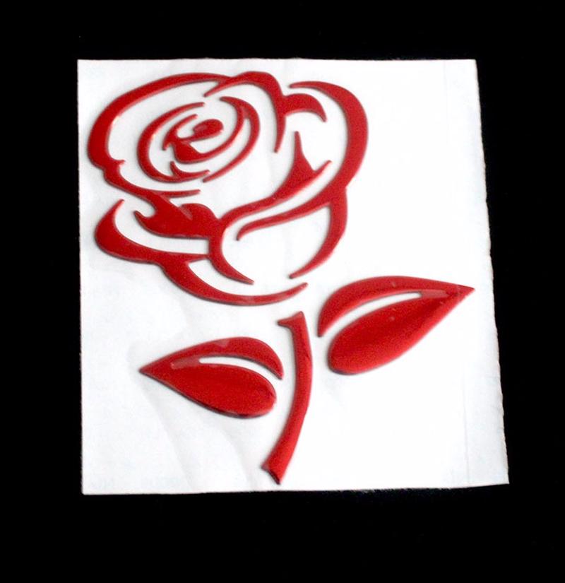

3D Stereo Rose Flower Car Decal Auto Vehicle Rear View Mirror Window Sticker червоний