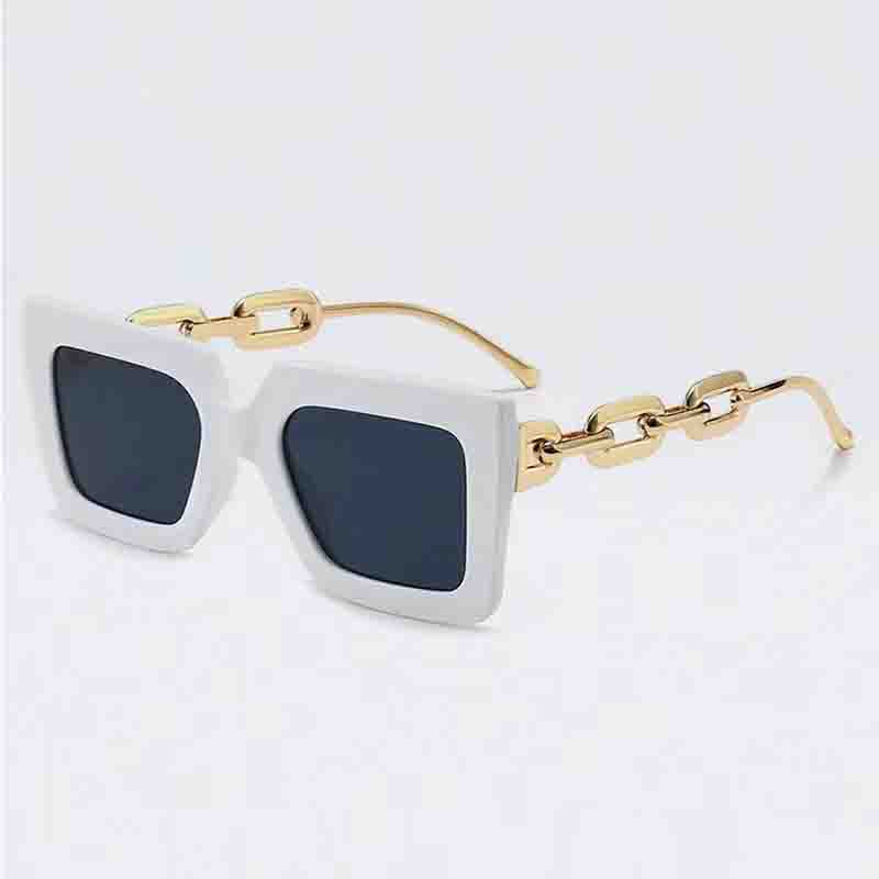 Women Fashion Sunglasses Oversized Frame Women Glasses Brand Designer Square Glasses Uv400 Golden Leg Eyewear Acessories