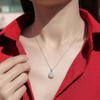 Bague Ringen S925 Silver Set 1ct Moissanite Square Bag Pendant With European And American Collarbone Chain