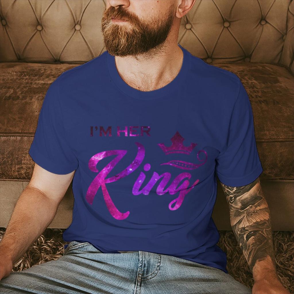 Vintage Starry Sky Style Im His QueenHer King T Shirt Women Men Fashion Crown Matching Tshirt Sweet Valentine Gifts Tshirts