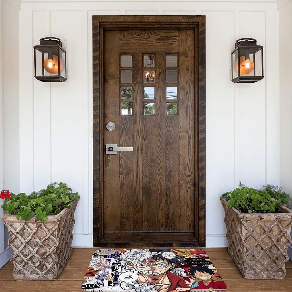 One Piece Front Door Floor Entrance Mats Outdoor Luffy Pirate King Anime Bath Kitchen Doormat Garage Carpet Rug