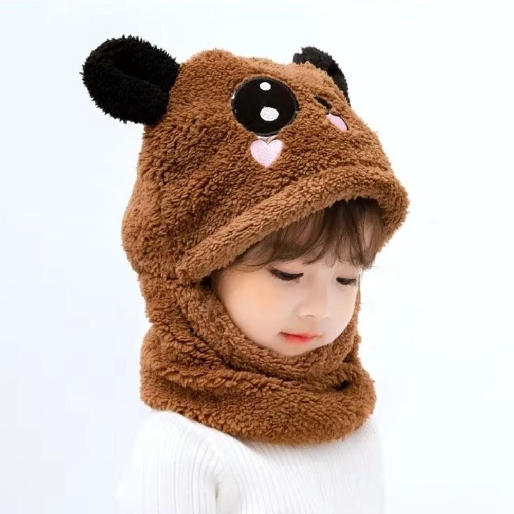 Panda Children Beanie Caps Cartoon Warm Bonnet Scarf Fashion Kids Plush Hat Outdoor