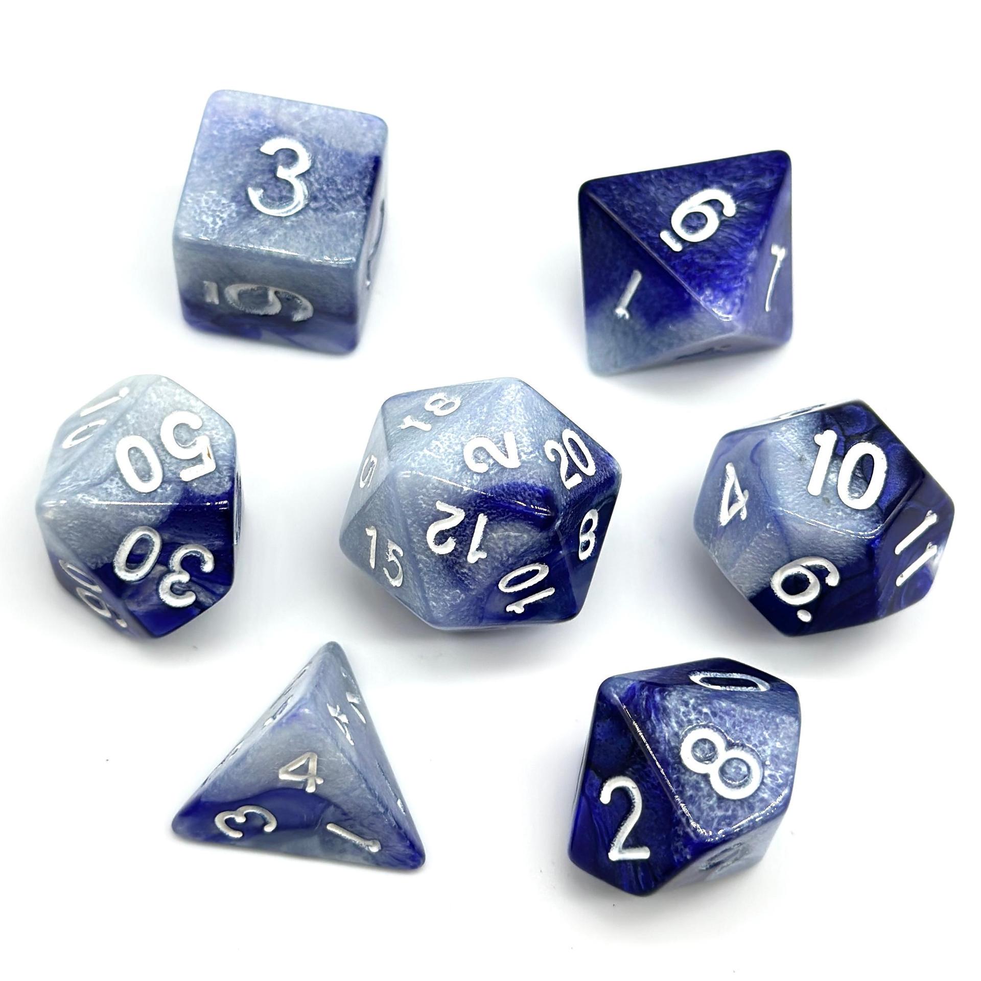 Элегантный двухцветный набор из 7 кубиков DND для настольных ролевых игр