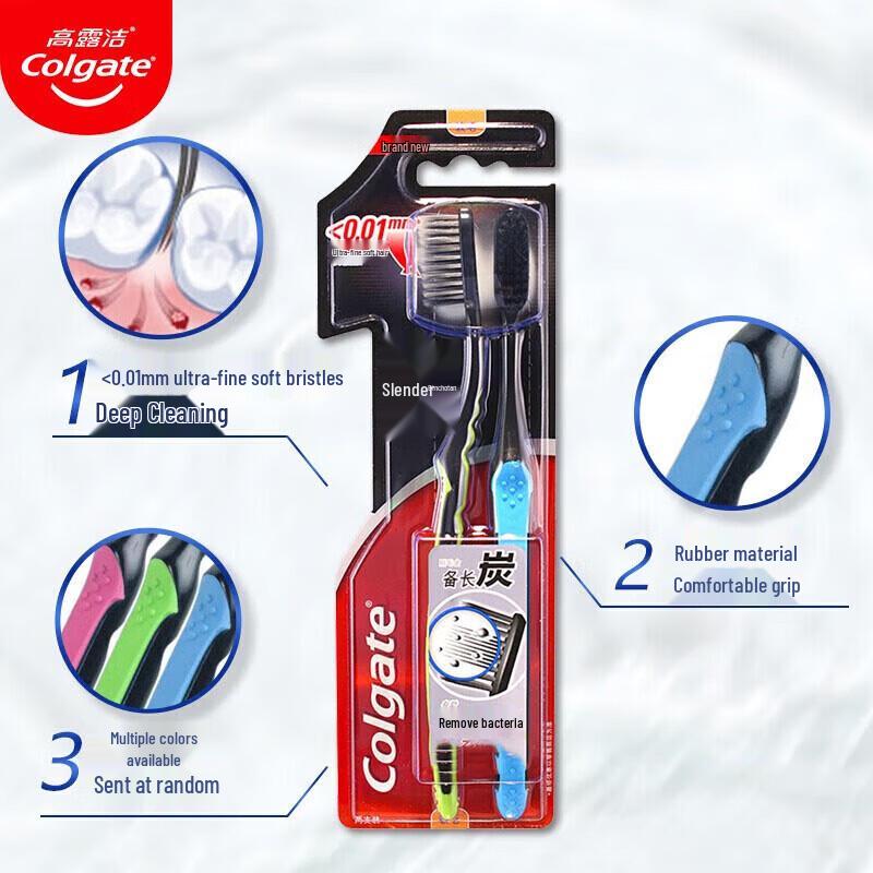 Colgate Slim Soft Charcoal Toothbrush 2-Pack
