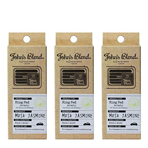 John's Blend OA-JON-34-6 Clip-on , Refill Tablet, Musk Jasmine Scent, Set of 3, Car , Norco