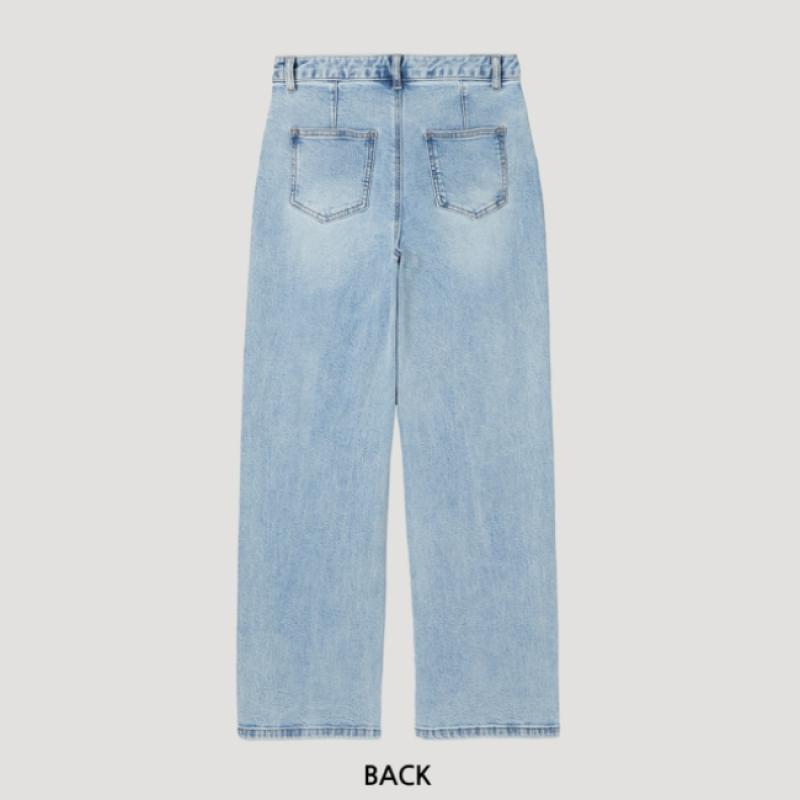  Shs Miss  Basic Straight Fit Denim Pants Ssmlp12070 Ll