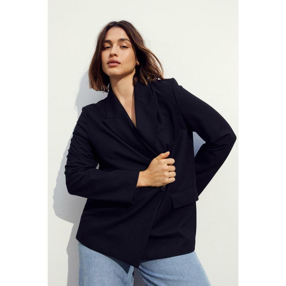 

Двубортный пиджак HM черный 1166838009