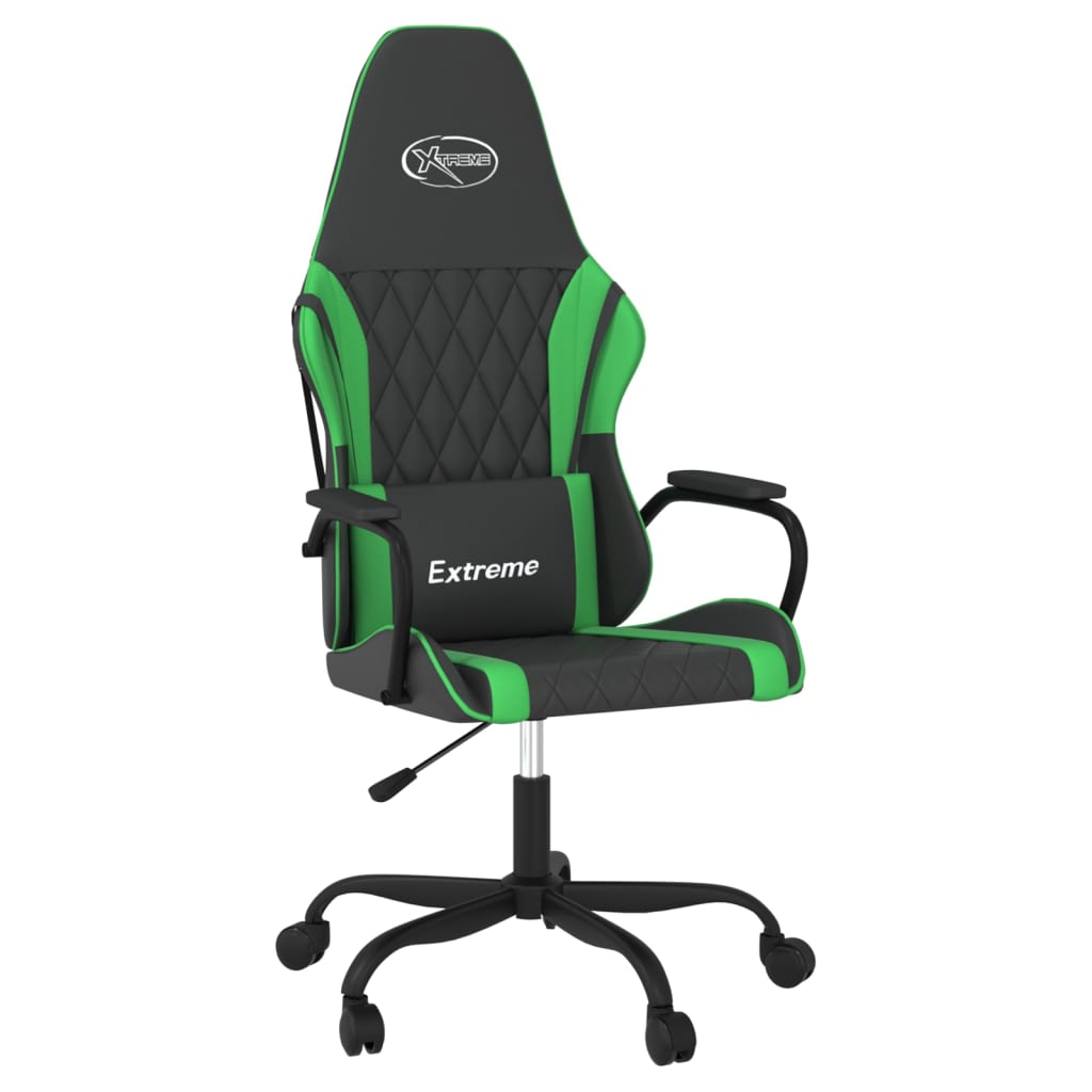 Gaming Chair Black and Green Synthetic Leather