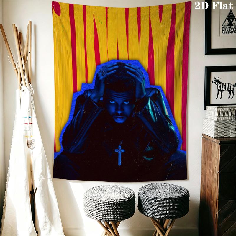The Weeknd Wall Tapestry Aesthetic Wall Hanging Printed Fabric Blanket Decorative Tapestries for Bedroom Living Room Home Decor