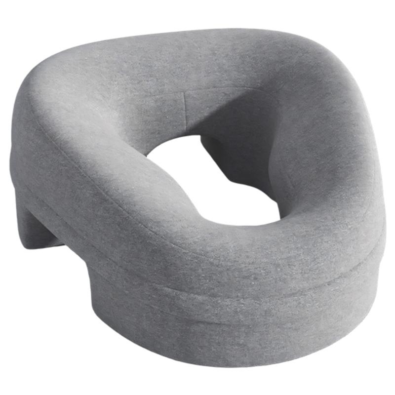 Breathable Head Pillow High Density Memory Foam Face Rest Pillow Comfortable Support For Prone Sleeping Massage Therapy светло-серый