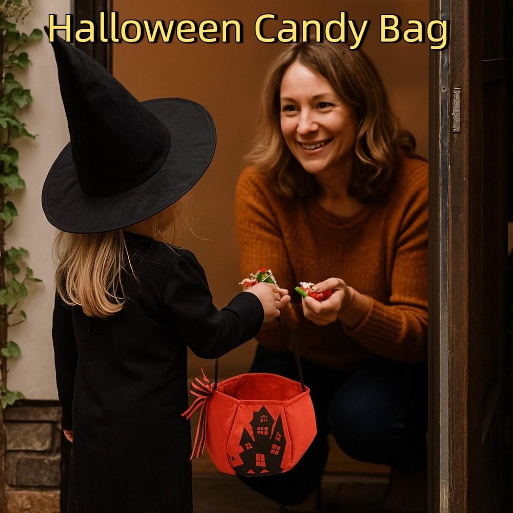 Trick or Treat Halloween Candy Bag Storage Handbag Party Supplies Sugar Pocket Pumpkin Ghost Bat Pumpkin Sugar Bag Gift