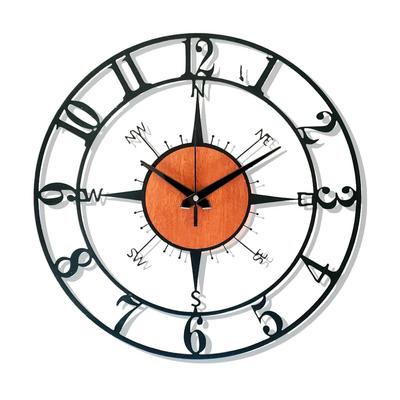 Morden Metal & Wooden Analog Wall Clock for Living Room Bedroom Office Kitchen Stylish Wall Clock for Home and Hall Designer Big Size Modern