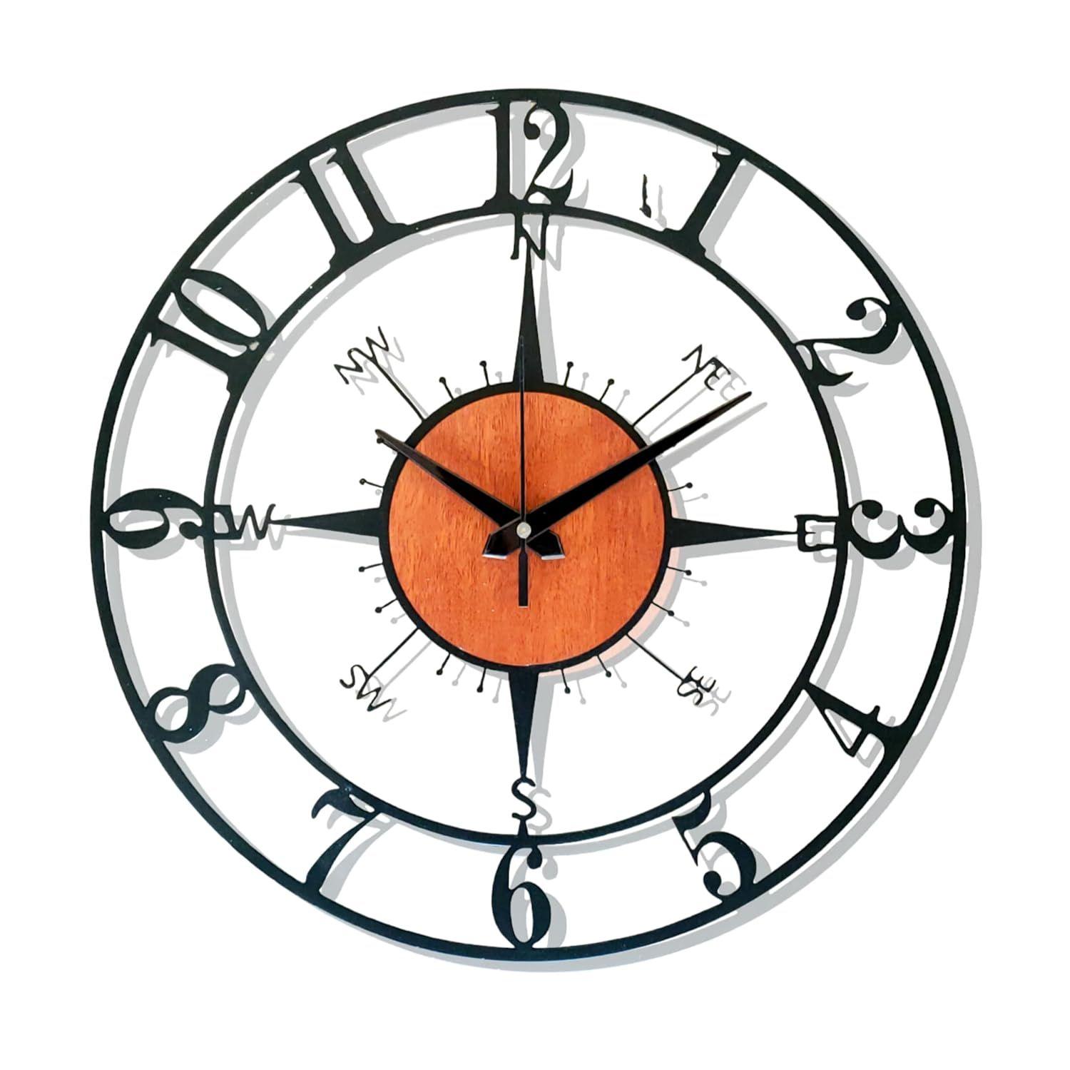 

Morden Metal & Wooden Analog Wall Clock for Living Room Bedroom Office Kitchen Stylish Wall Clock for Home and Hall Designer Big Size Modern 40 CM