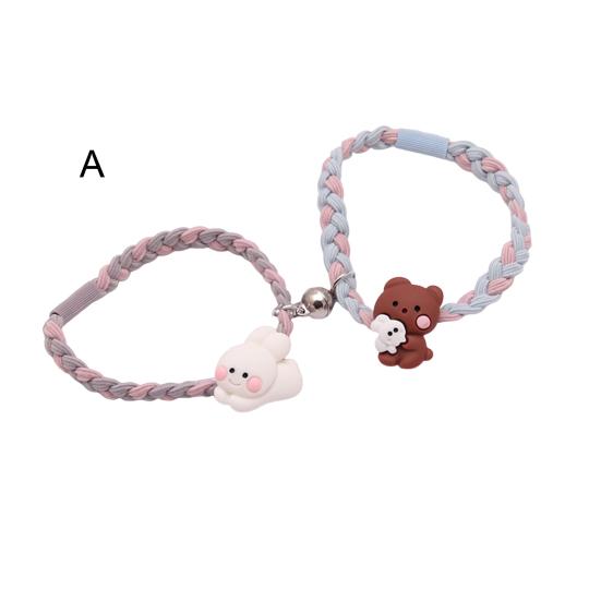 1 Pár Gumiček do Vlasů Kreslená Panenka Přívěsek Pletení Magnetické Přísavky Gumičky do Vlasů Nejlepší Přítel Vysoký