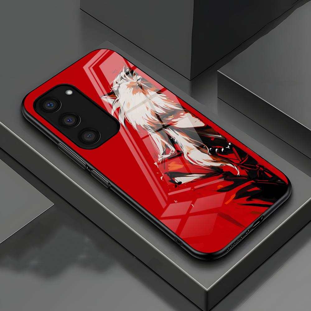 Anime I-Inuyasha Phone Case For Samsung S26 S25 S24 FE S23 S22 S21 Plus S20 Ultra Note20Ultra Black Glass Cover