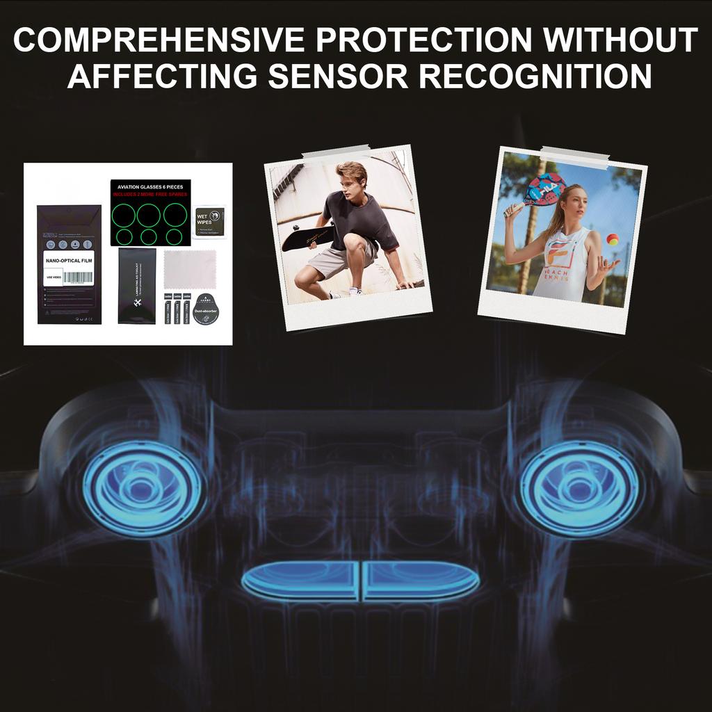 Lens R Glass Film Protective Film with Dust-absorbers & Wet Wipes Scratch Resistant Easy To Apply for Avata 2