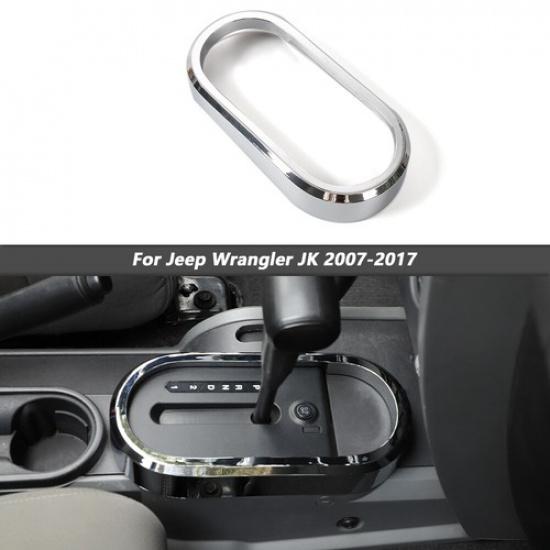 Chrome Interior Central Gear Shift Cover Trim Frame for Jeep Wrangler JK 2007-10