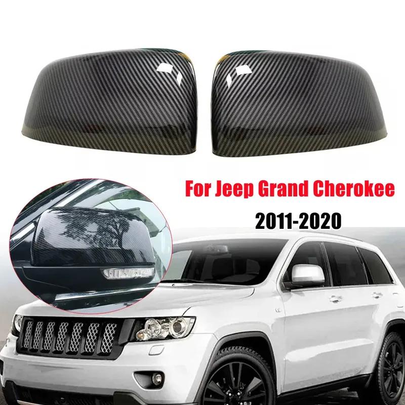 For Jeep Grand Cherokee Dodge Durango 2011- ABS Car Rearview Side Mirror Cover Wing Cap Exterior Door Trim Adhesive Sticker
