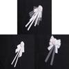 Elegant White Silk Bow Brooch For Women With Pearl Detailing For Formal Wear