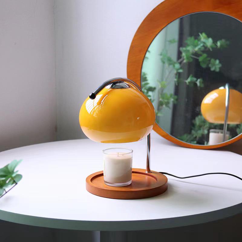 Used Orange Glass Korean Style Decorative Bedside Lamp - Simple Creative Night Light