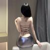Sexy underwear female sexy hot girl style low chest tight and thin heart scheming backless strap nightclub hip skirt