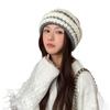 Wool Textured Knitting Beanie Women Cap Ear Protection Loose Fit Seasons Cold