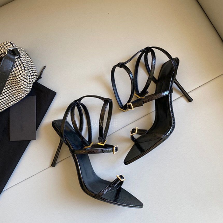 High Version 2025 Spring and Summer New Poplar Forest Temperament Rhinestone High Heels with Sandals Women's Sexy Stiletto Women's Shoes