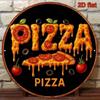 Vintage Pizza Metal Sign 8x8 Round Wall Art Bar Decor