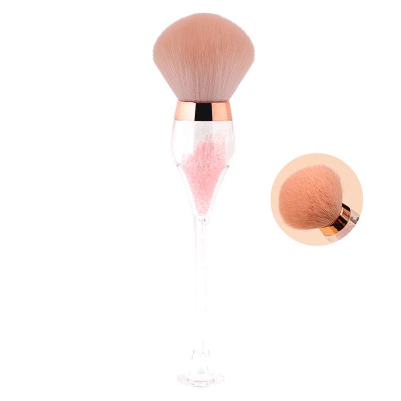 

Большая одинарная кисть для пыли с ногтей с пушистой щетиной - Дизайн бокала на высокой ножке для нанесения румян и нейл-арта.