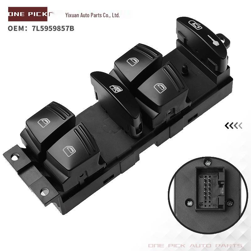 The 7L5959857B Electric Window Switch is compatible with the Porsche 95561315602 window glass lifter. Electric