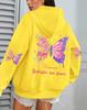 Farfalle Amore Fiori Print Women'S Hoodie Fall Loose Casual Pocket Fleece Jumper