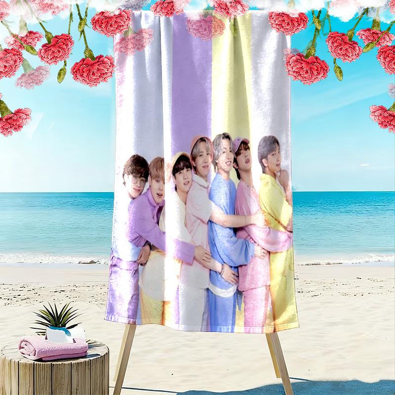 Leap Joy: Silhouettes Harmony beach towel Outdoor camping soft swim Absorbent bath towel Outdoor pool towel printing Comfort Fashion beach towel