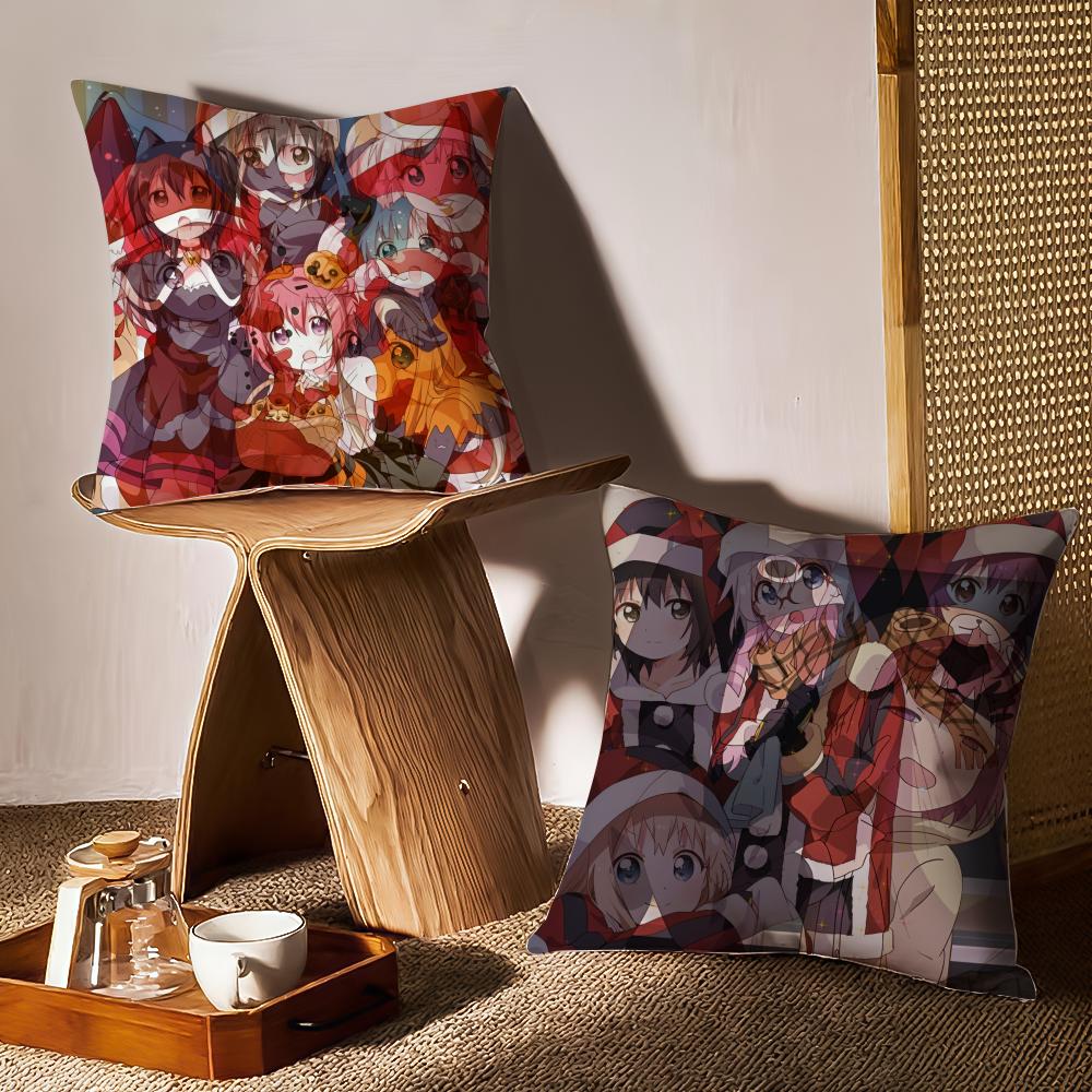 Beautiful Girl Romance Manga Y-Yuruyuri Pillow Case Sofa Living Room Bedroom Headboard Backrest Cushion Square Cushion