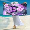1PC Custom Name Butterfly Roses Fantasy Beach Towel Highly Absorbent And Sand-Resistant Towel for Swimming, Pool, Yoga, And Travel Lightweight