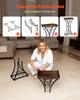 15 Bottle Wine Rack,Iron Freestanding Floor Wine Holder, Mini Bar Stand Liquor Cabinet with Wood Tabletop, For Home Bar,Kitchen,Living Room,Dining