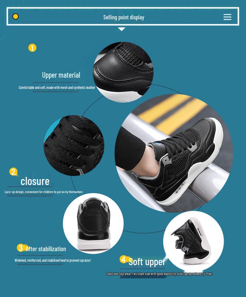 2025 Frühling/Sommer Kinder rutschfeste Basketball- und Freizeitsport-Schuhe