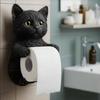 3D Cat Shape Cat Toilet Paper Holder Simple Installation Hanging Paper Towel Stand  Dorm Room