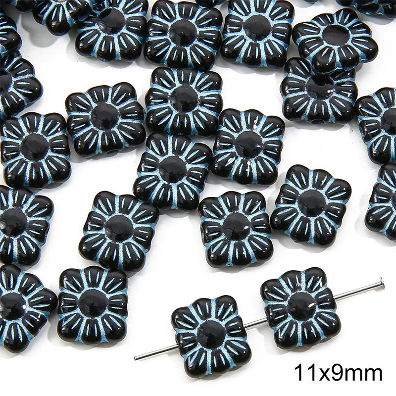 Handmade Acrylic Baroque Retro Beads: Round & Flat Beads for DIY Bracelet & Necklace Jewelry