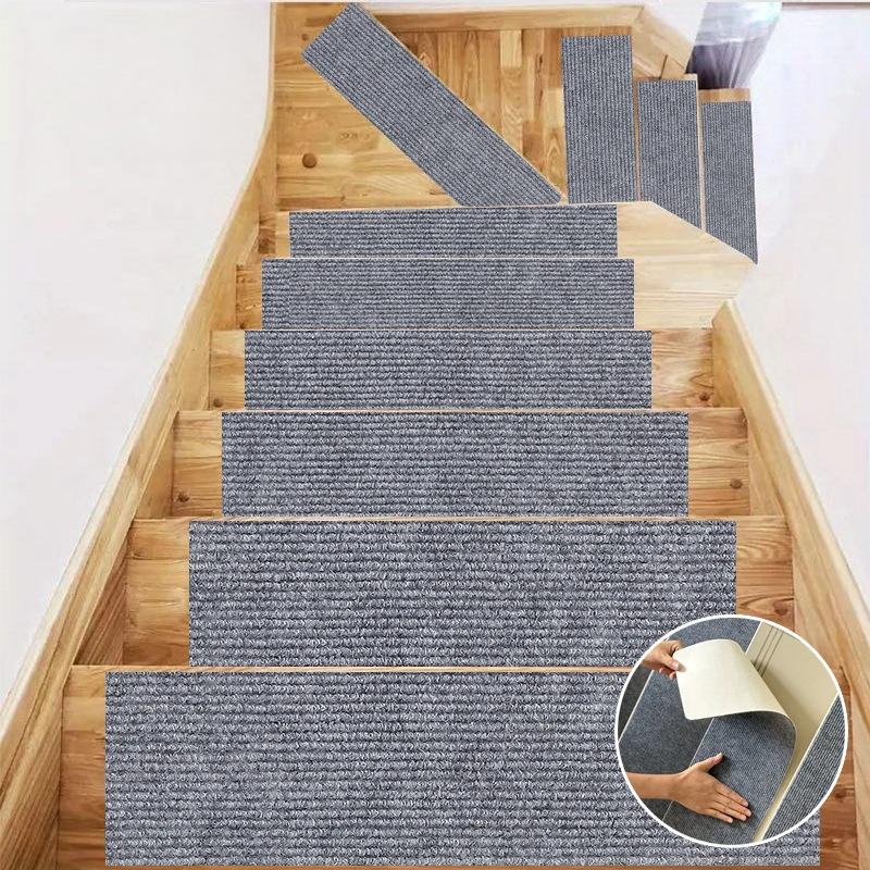 1 Stück 20x80cm Anti-Rutsch-Stufeneinsätze, Stufenläufer Rutschfest, Stoßdämpfende Stufeneinsätze Stufenmatten