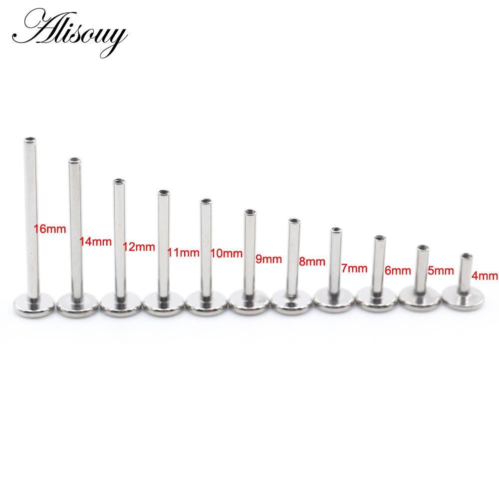 Alisouy 1PC G23 Titanium Internally Threaded Labret Shaft Lip Replacement Flat Bar Ear Tragus Stud Earring Body Piercing Jewelry