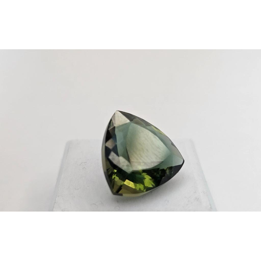 Fabulous Natural Green Moldavite 11-12 Ct Trillion Cut Certified Loose Gemstone