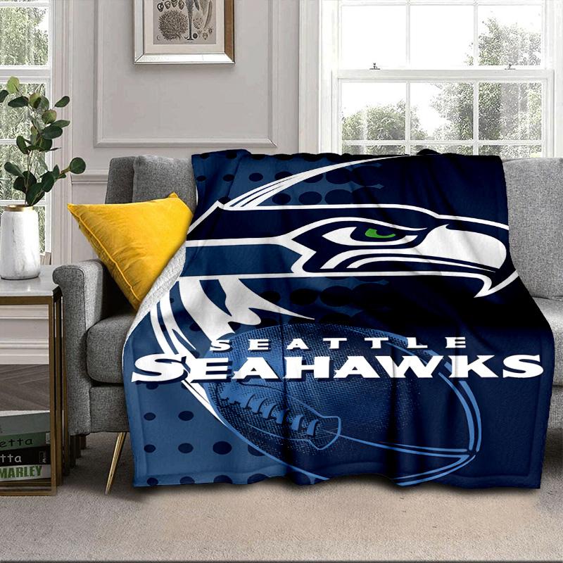 Coperta Portatile/Morbida Seattle Seahawks Logo Coperta da Letto Adatta per Viaggi Campeggio Soggiorni Uffici Divani Regali per Fan
