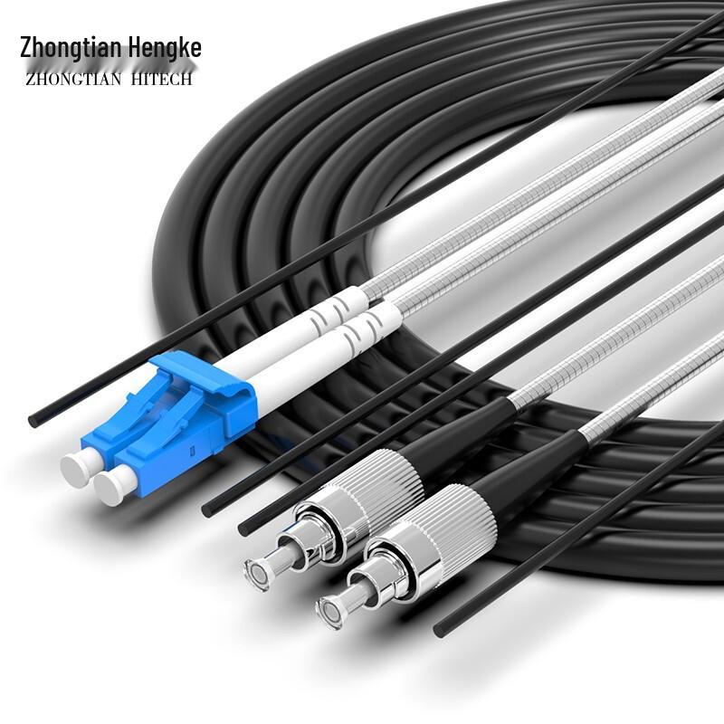 Zhongtianhengke Telecom-grade Single-mode Dual-core Armored Fiber Optic Patch Cord