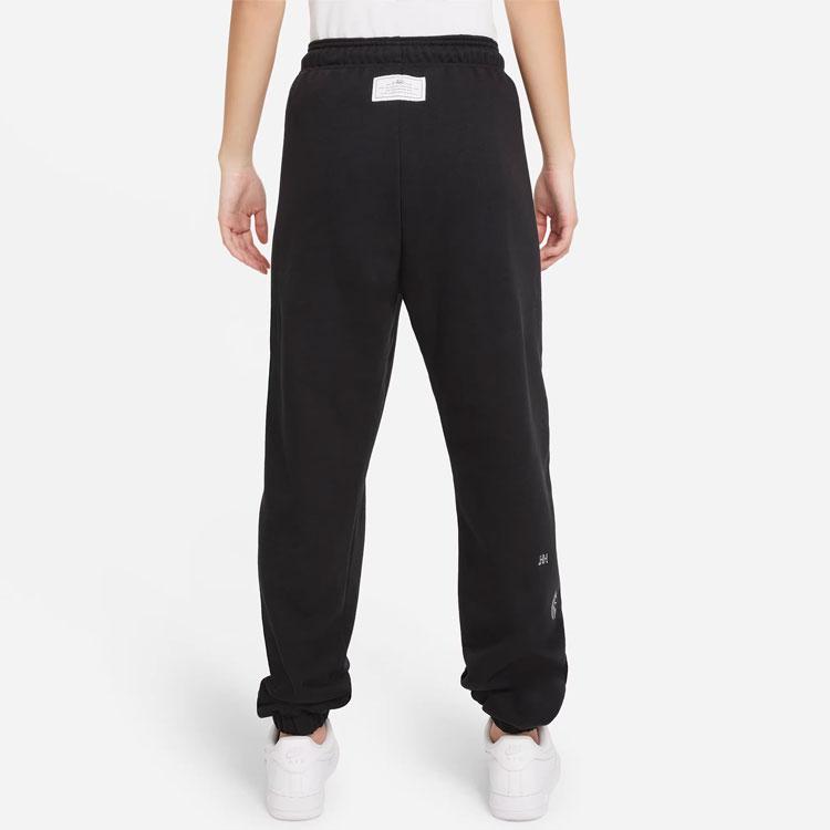 Nike Breathable Cuffed Lace-Up Casual Knit Sports Pants Women pants Black DR6228-010