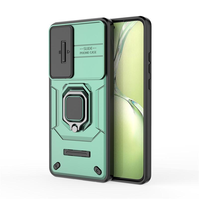 

Для OPPO K12x Чехол Slide Camera Len Телефонные чехлы для OPPO K12x 5G Чехол Противоударный Бронированный PC + TPU Держатель Задняя крышка для OPPO K12x OPPO K12x зелёный