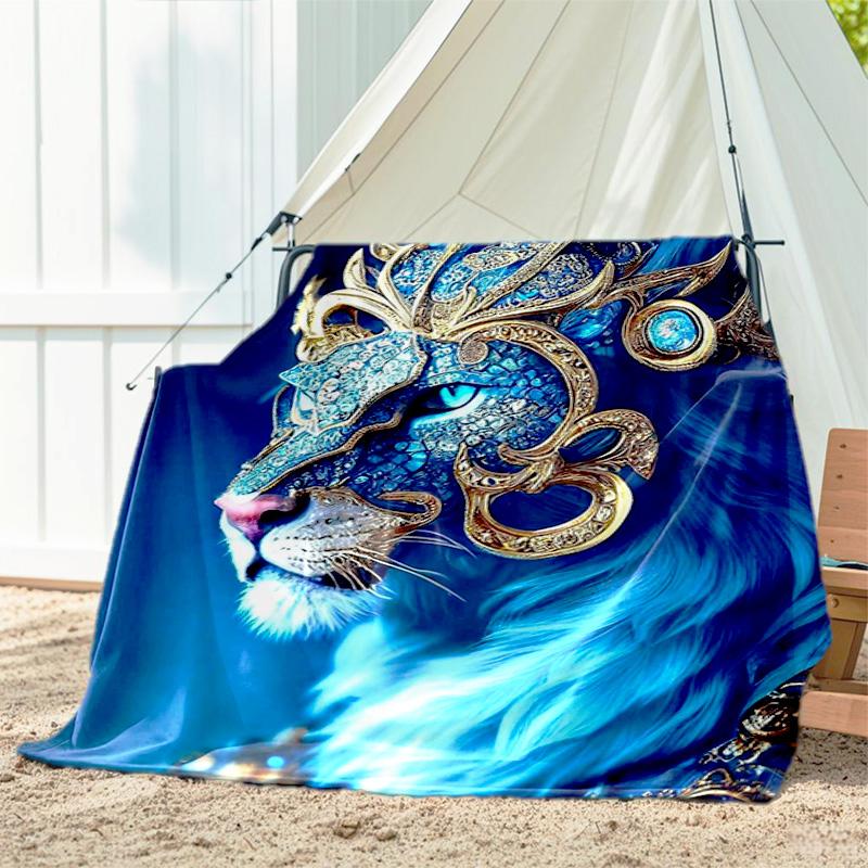 1pc Wolf Pattern Blanket, All Season Lightweight Home Office Outdoor Nap Multifunctional Blanket