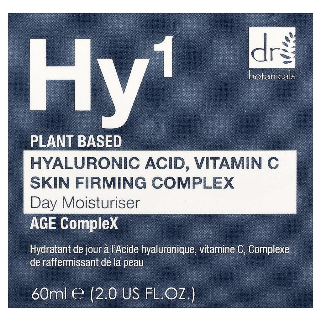 DR. BOTANICALS Hy¹, Hyaluronic Acid, Vitamin C Skin Firming Complex Day Moisturizer, 60 Ml (2 Fl Oz)