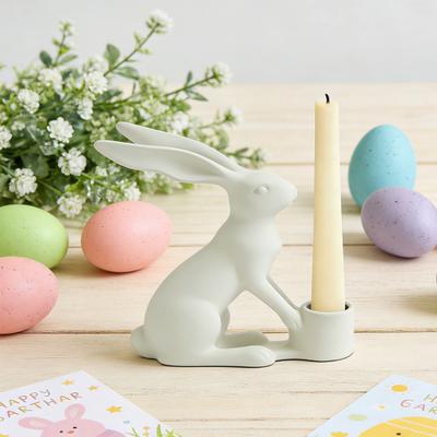 Easter Bunny Candle Holder Rabbit Taper Candle Stand Candlestick Table Centerpiece Spring Easter Holiday Party Desktop Decoration Ornament