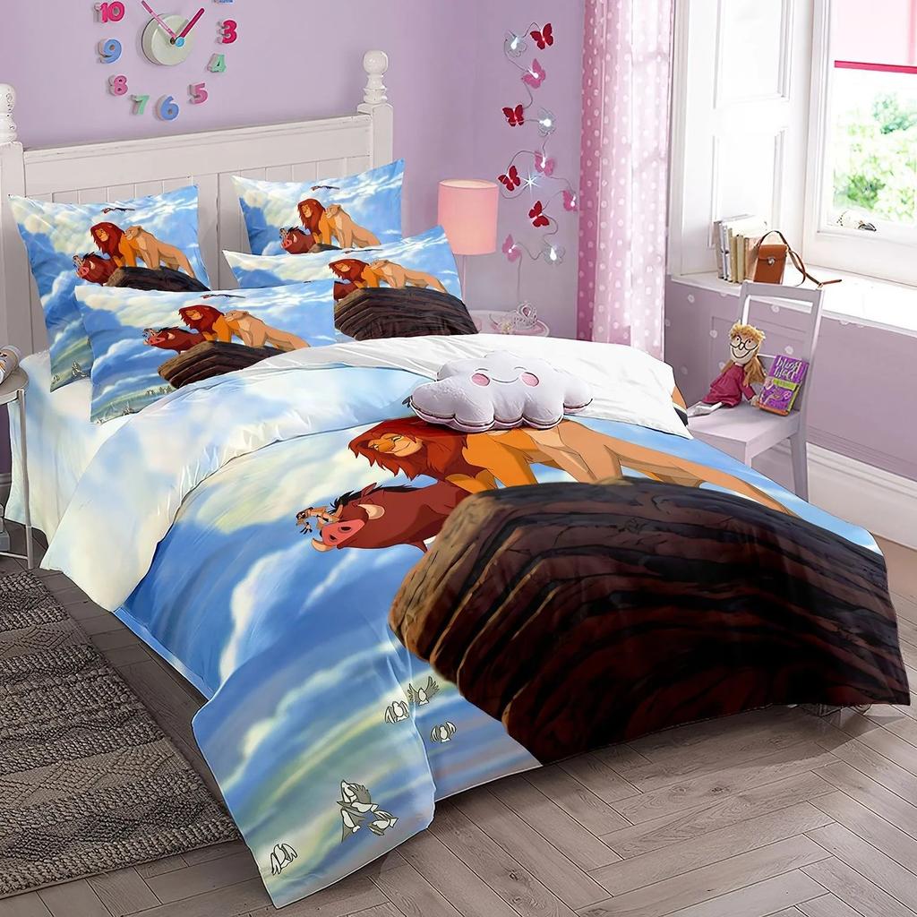 Animation Lion Simba Duvet Cover for childrenThe Lion King Bedding SetTeen Boy Single Twin Size Bed Sets Bedspreads Gift