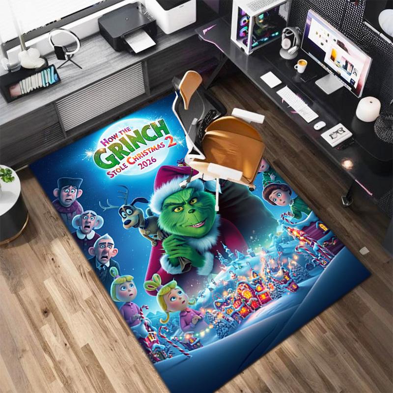 Christmas Gift Comedy Movie How the Grinch Stole Christmas carpet home living room decoration table and chairs anti slip door mat carpet A16